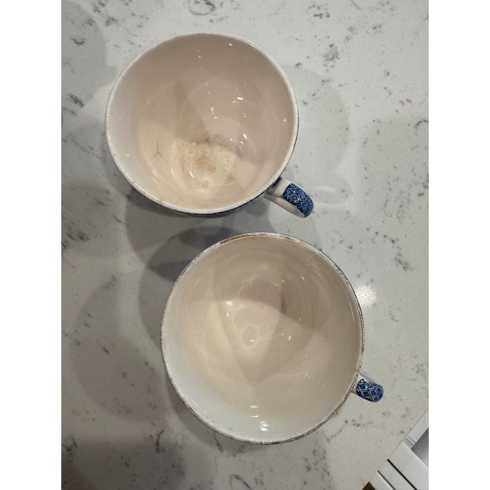 Vintage Arklow Willow Blue White‎ Tea Cups lot of 4 Made in Ireland Chinoiserie - Picture 5 of 16